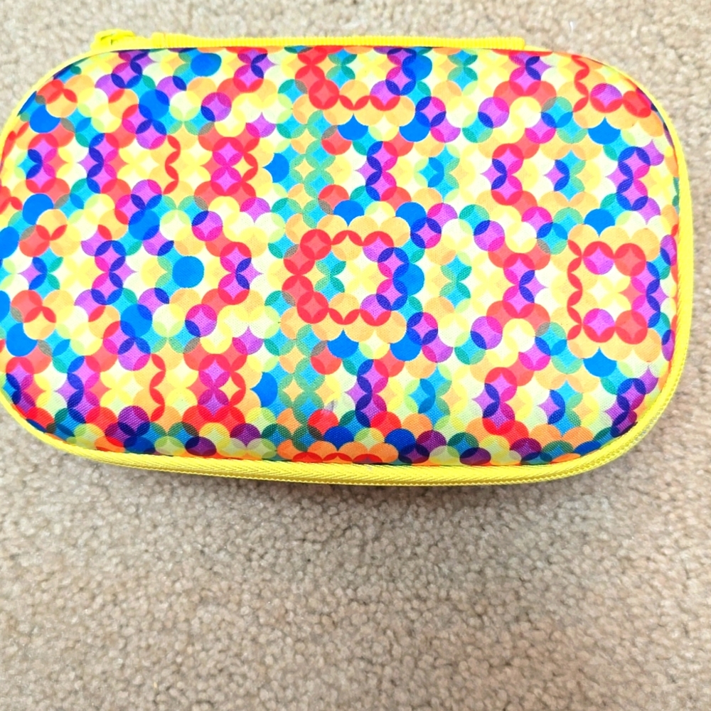 Zipit Case - Yellow with Circle Swirls *Blemish On Side Zipper Area